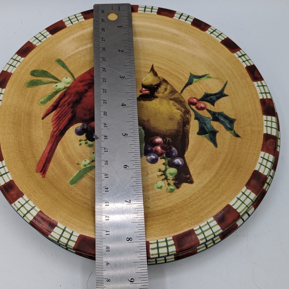 Two Lenox WINTER GREETINGS Salad Plate "Cardinal" 8 1/2" - Picture 3 of 3